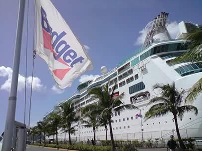 Budget at Cruise Ship Dock in Havensight, St, Thomas